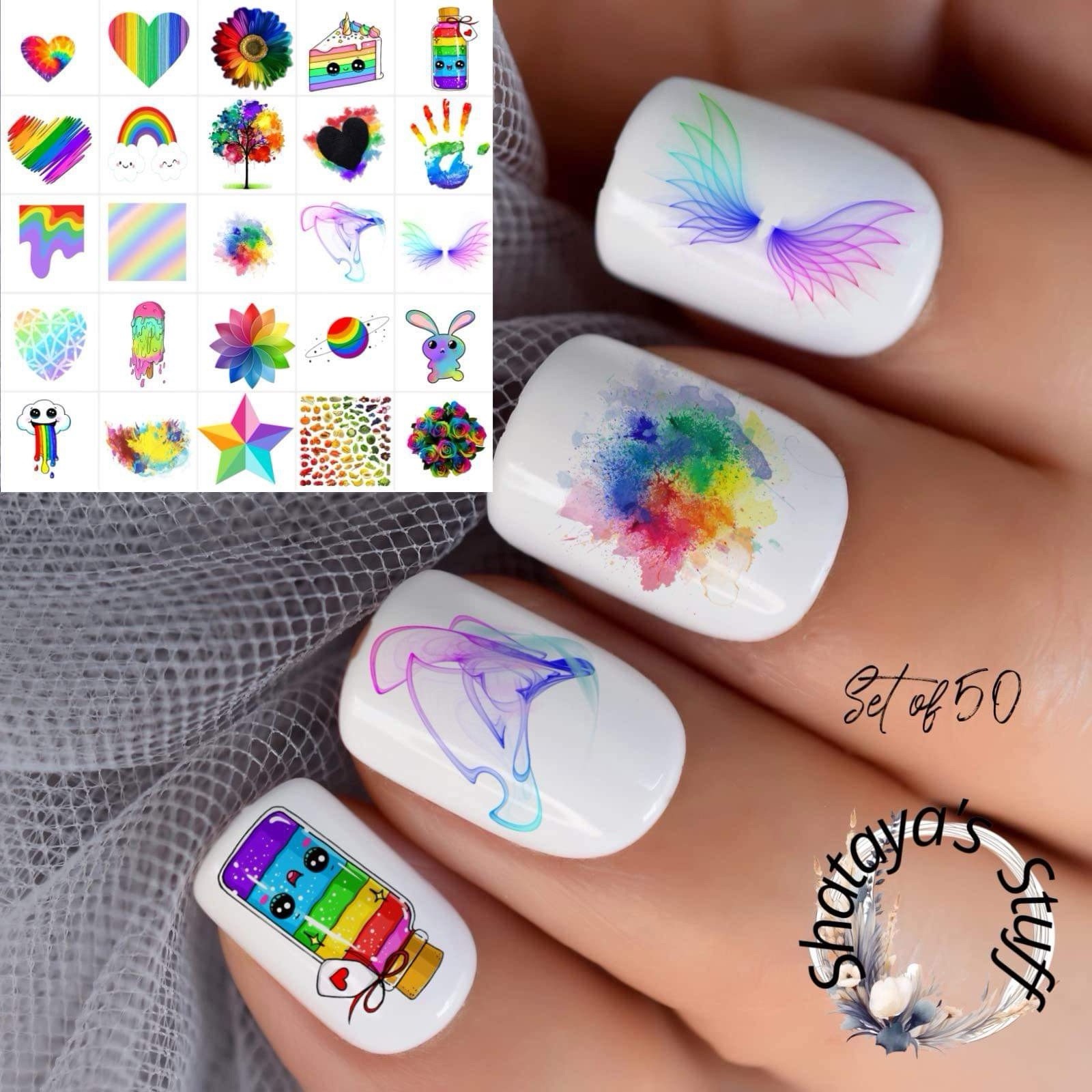 Autism/ Pride Set Of 50Waterslide Nail Art Decals
