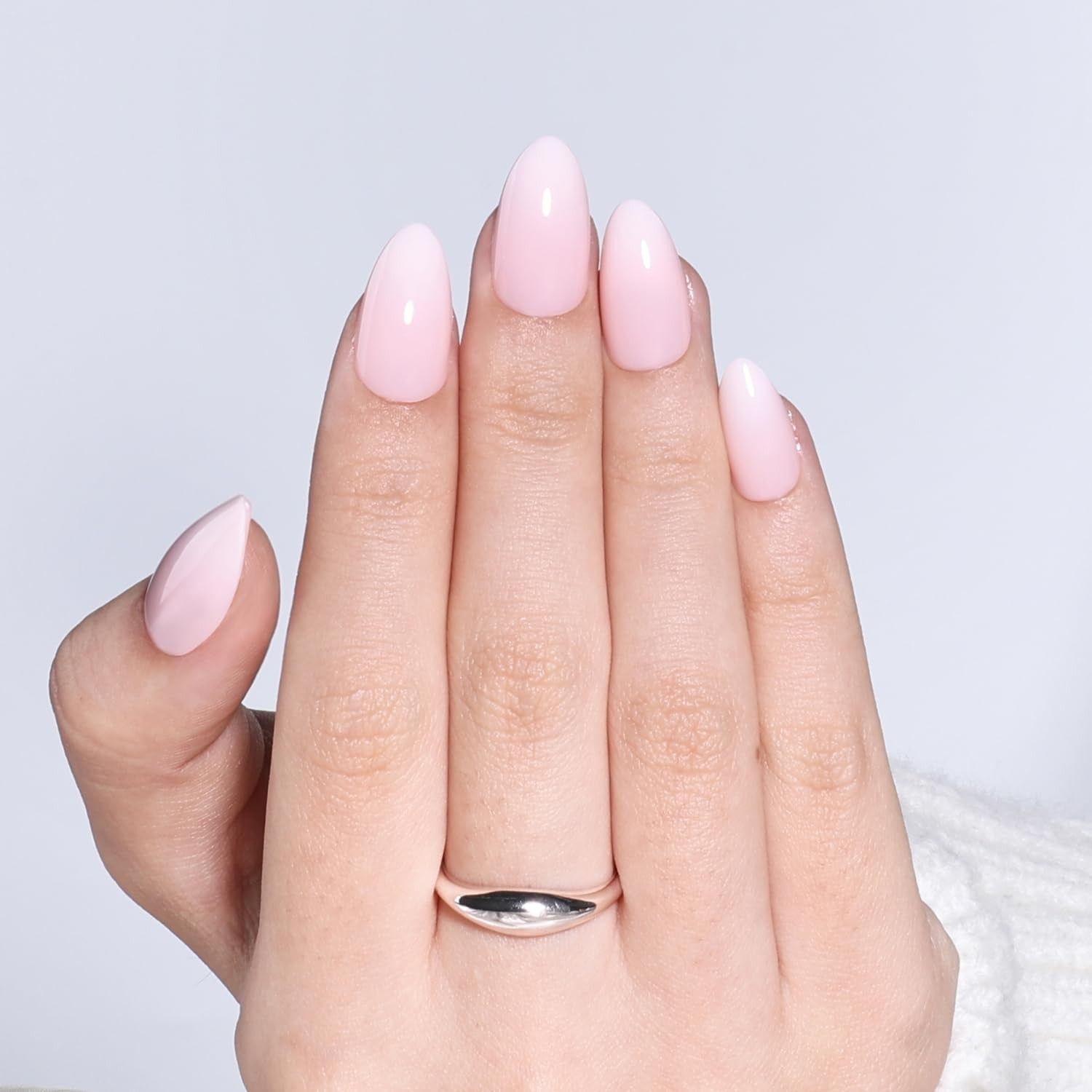 WiniBeauty Pink Ombre Almond Press On Nails