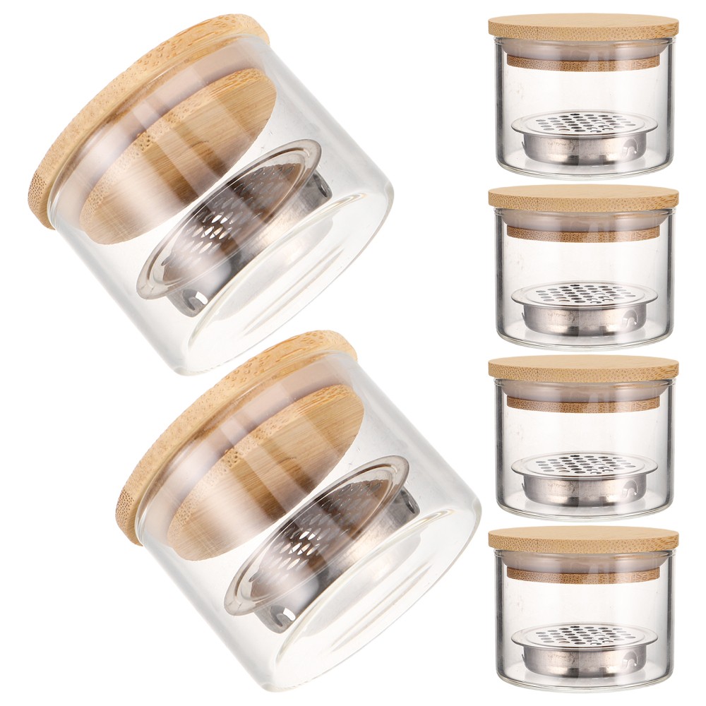 6PCS Nail Brushes Washing Cup – Dappen Dish with Lid and Mesh Layered Acrylic