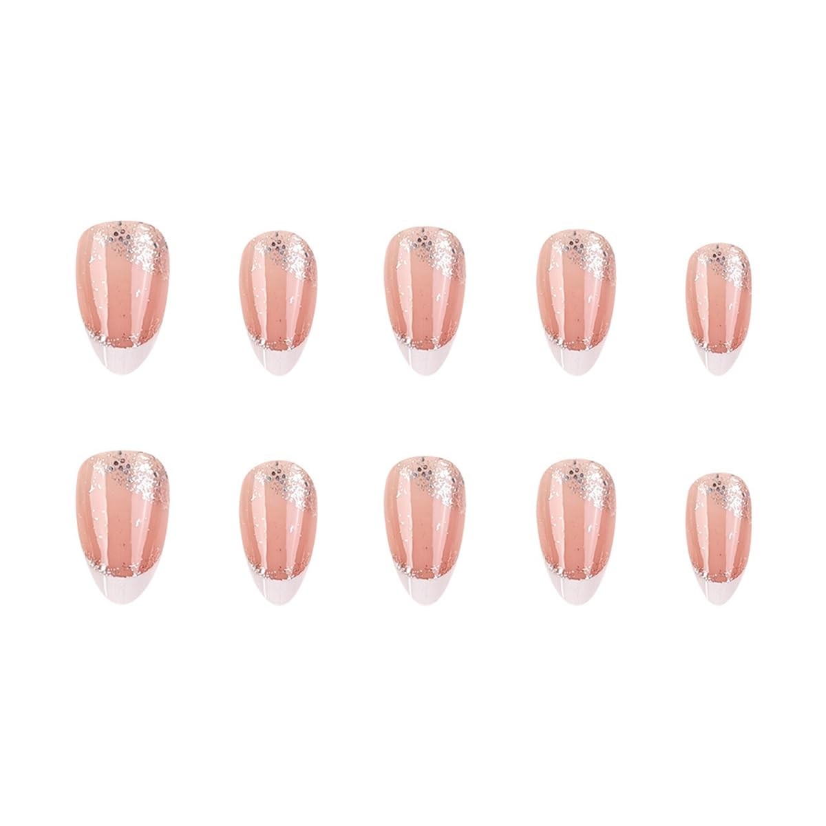 LRKNNO White French Tip Press on Nails