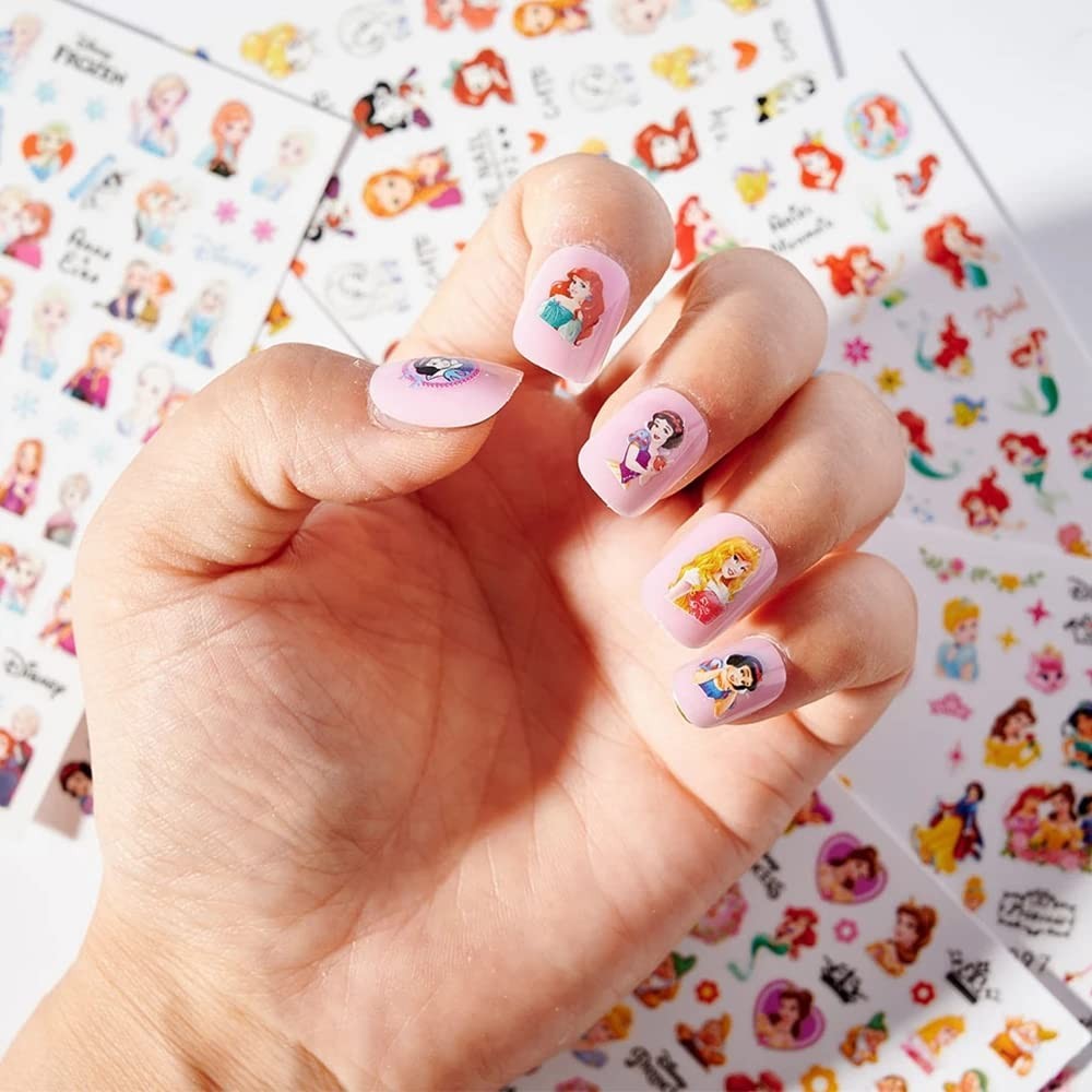 8 Sheets Cute Cartoon Nail Art Stickers Decals 3D Adhesive Kawaii Mermaid Des…