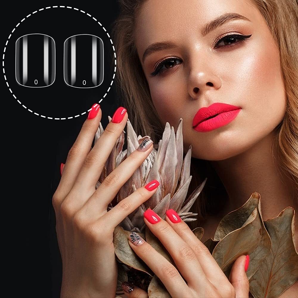 500/504pcs Artificial Nails False Full Nail Art Tips Acrylic UV Gel Natural