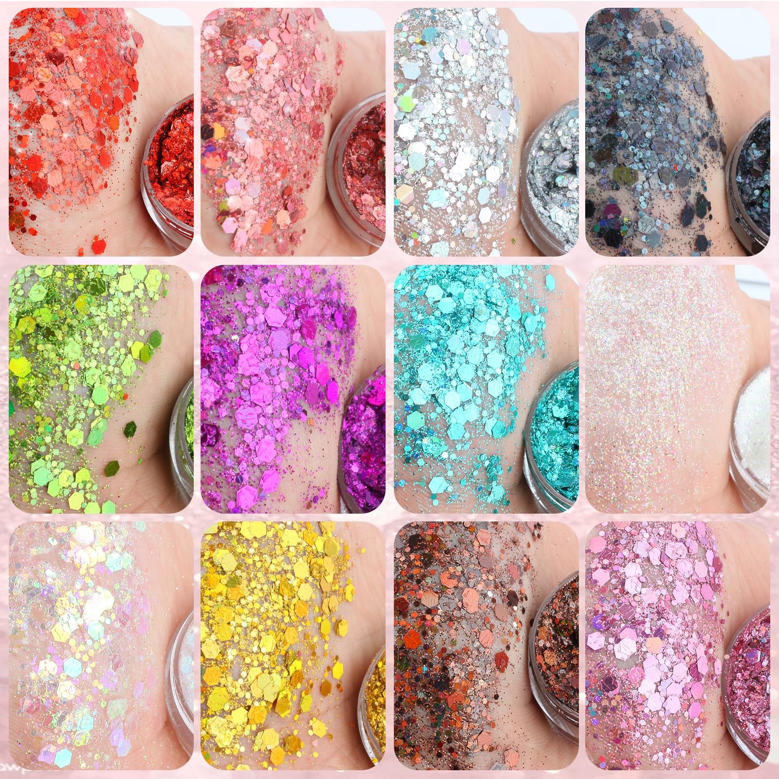 Body Glitter, Face Glitter, Hair Glitter,Holographic Concerts Festival Rave C…