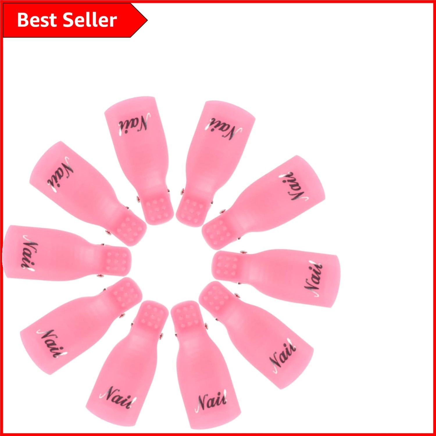 10 PCS Durable Rose Red Gel Polish Remover Clips – Acetone-Free Nail Tools