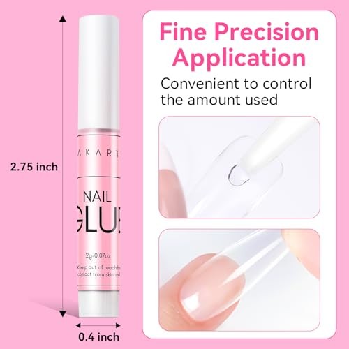Makartt Nail Glue for Press On Nails, Fast Air Dry No UV Lamp, Strong Bond for