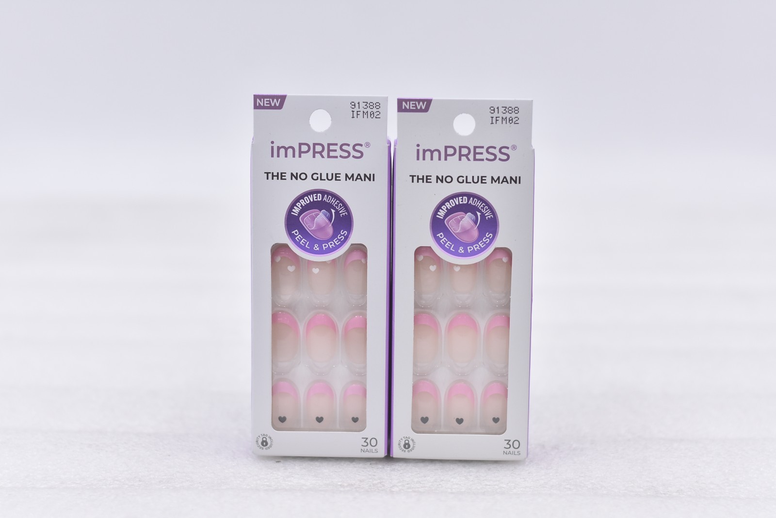 Lot of 2 Kiss Impress IFM02 Ditto Short Nails – 30 Nails