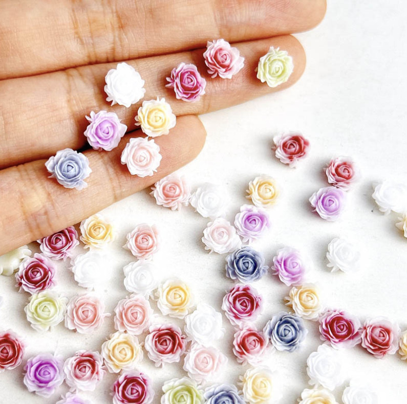 Red Pink Nail Art Jewelry Charms Mixing Collection Rose Flower Decor 20Pcs NH25