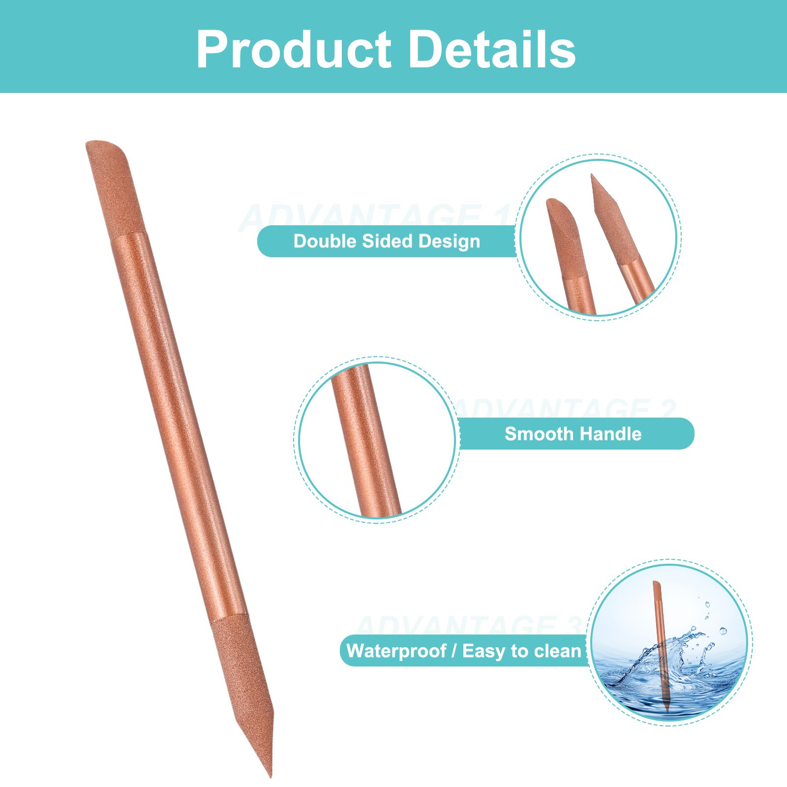 Glass Cuticle Pusher Crystal Manicure Stick for Nail Care, Orange