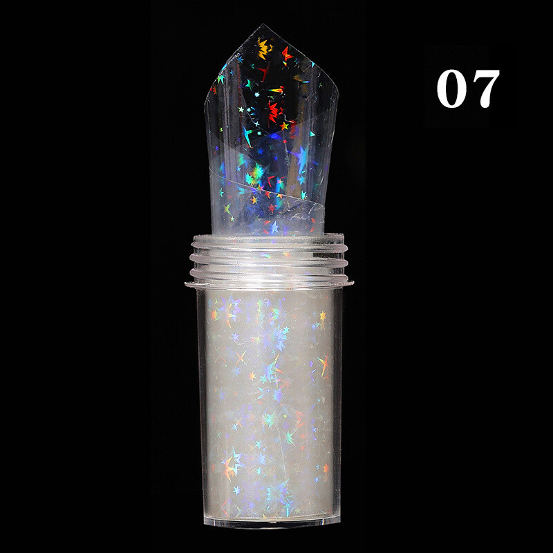 1 Rolls Holographic Nail Foil Punk Geometric Nail Art Transfer Stickers Glitter