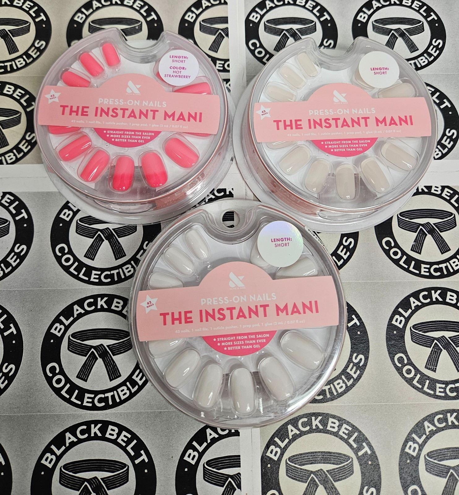 3 x Olive & June Instant Mani Press On Variety Nails Short