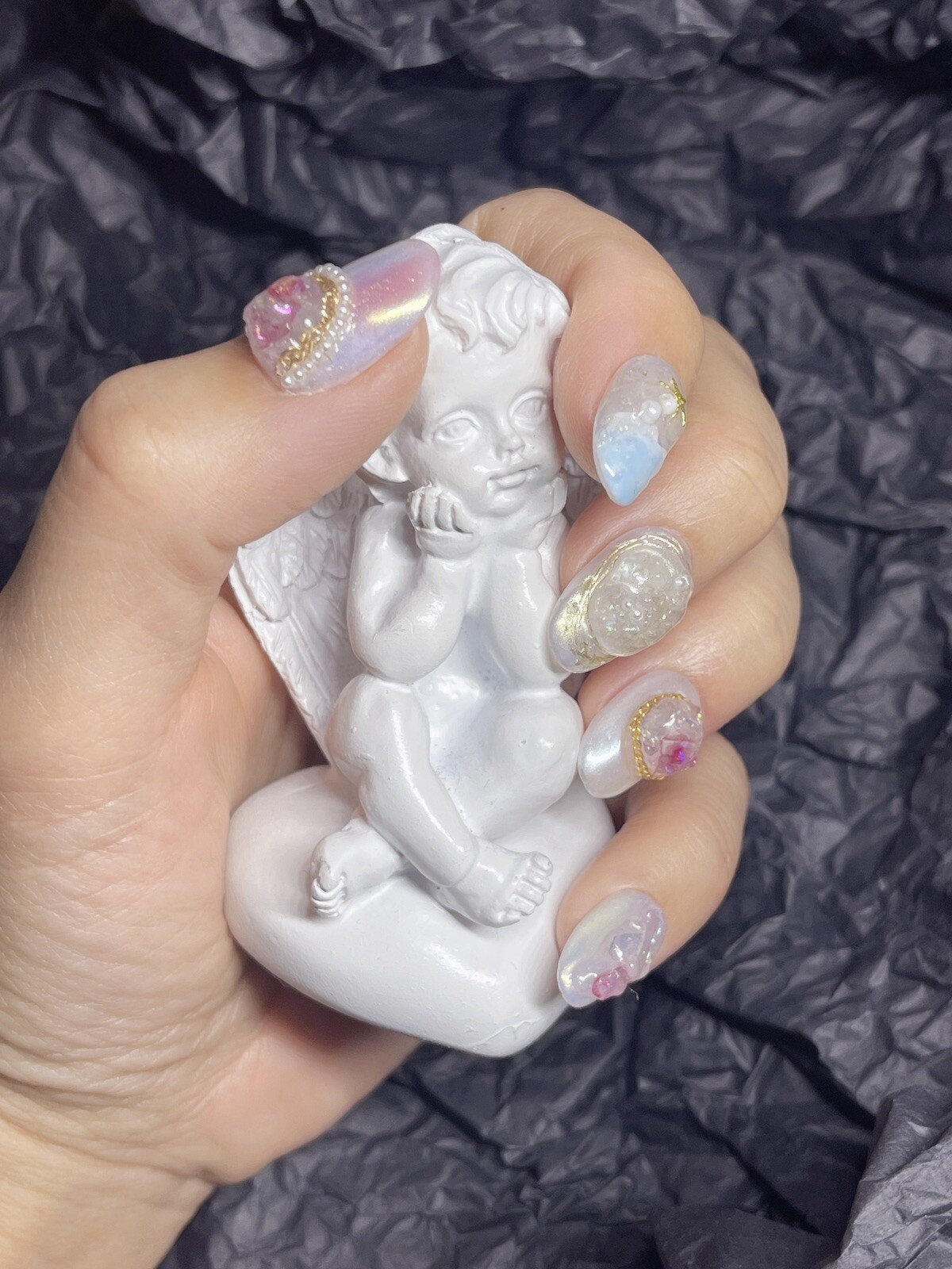 🔥CUSTOM Gel Press On False Nails set /short nail/Handmade size：S：15 11 12 11 9