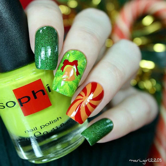 Peppermint Candy Stencils for Nails, Christmas Nail Stickers, Nail Vinyls