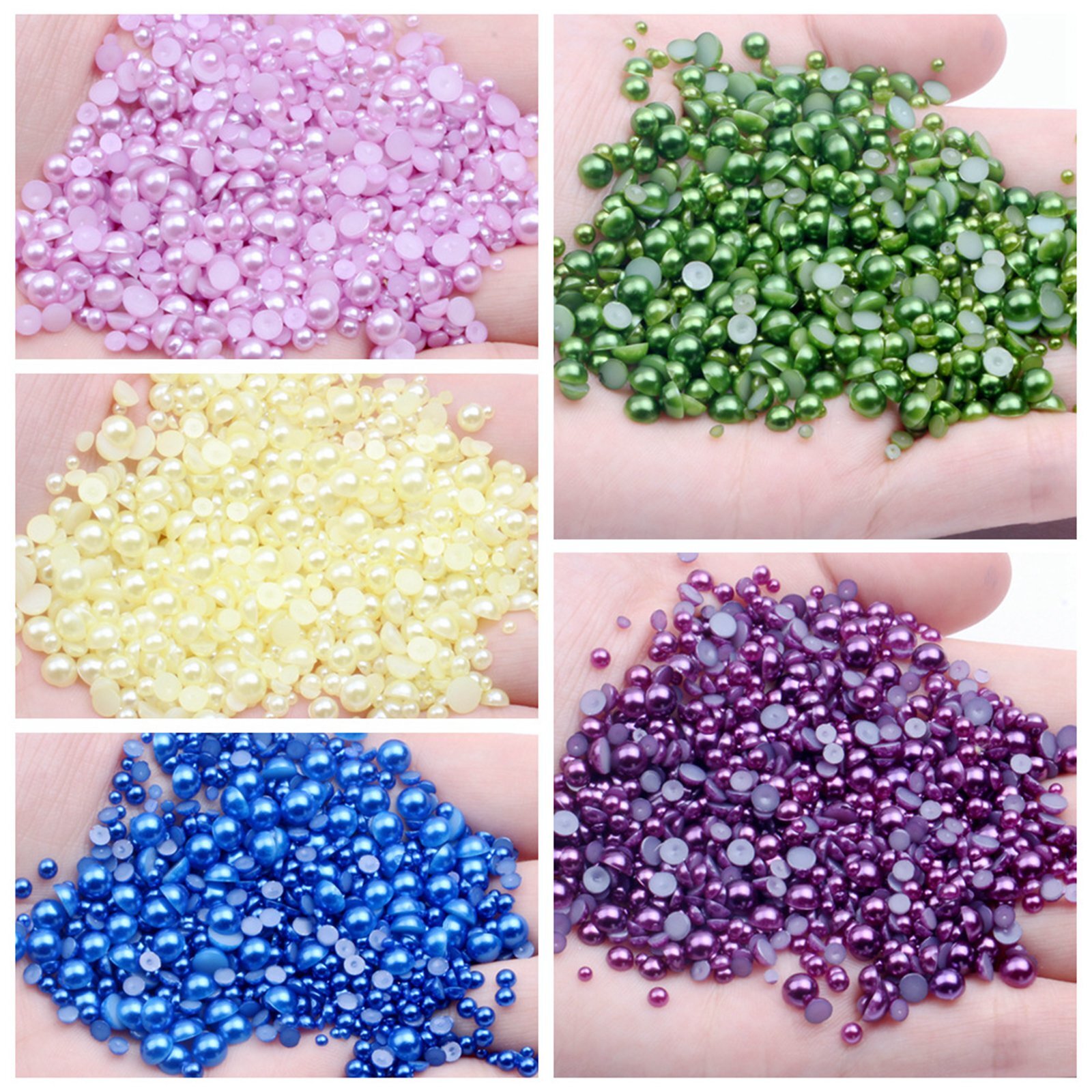10,000 pcs Acrylic Tiny Half Pearl Flatback Round Bead 1.5mm Nail Art Tips