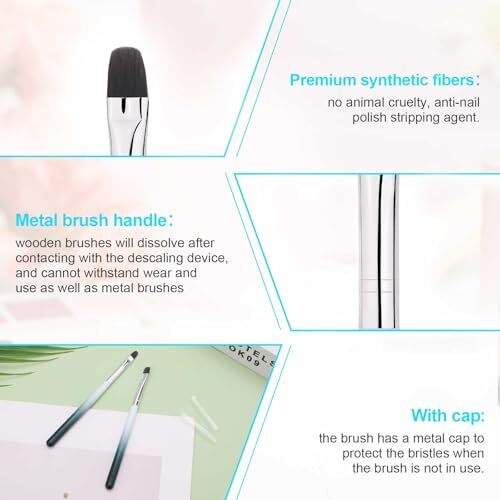 2pcs Nail Clean up Brushes, French Tip Detail Remover Manicure Brush style 7