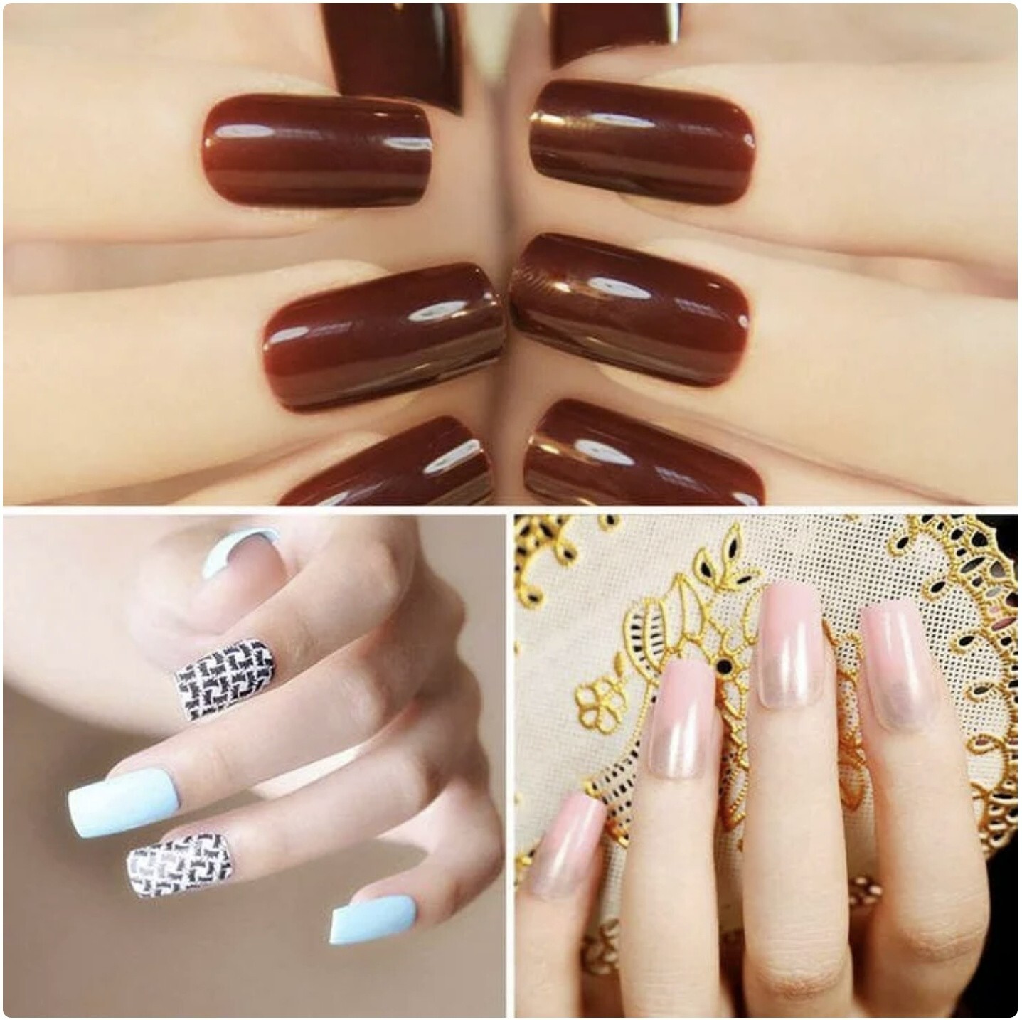 1000pcs Full Cover French Nail Tips Natural Acrylic False Nails Set – White
