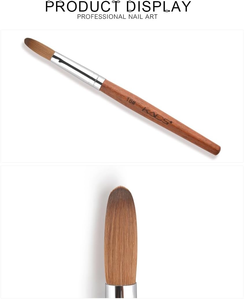 Nail Brush Koliy Sable Acrylic Nail Art Brush Profal Red Wooden