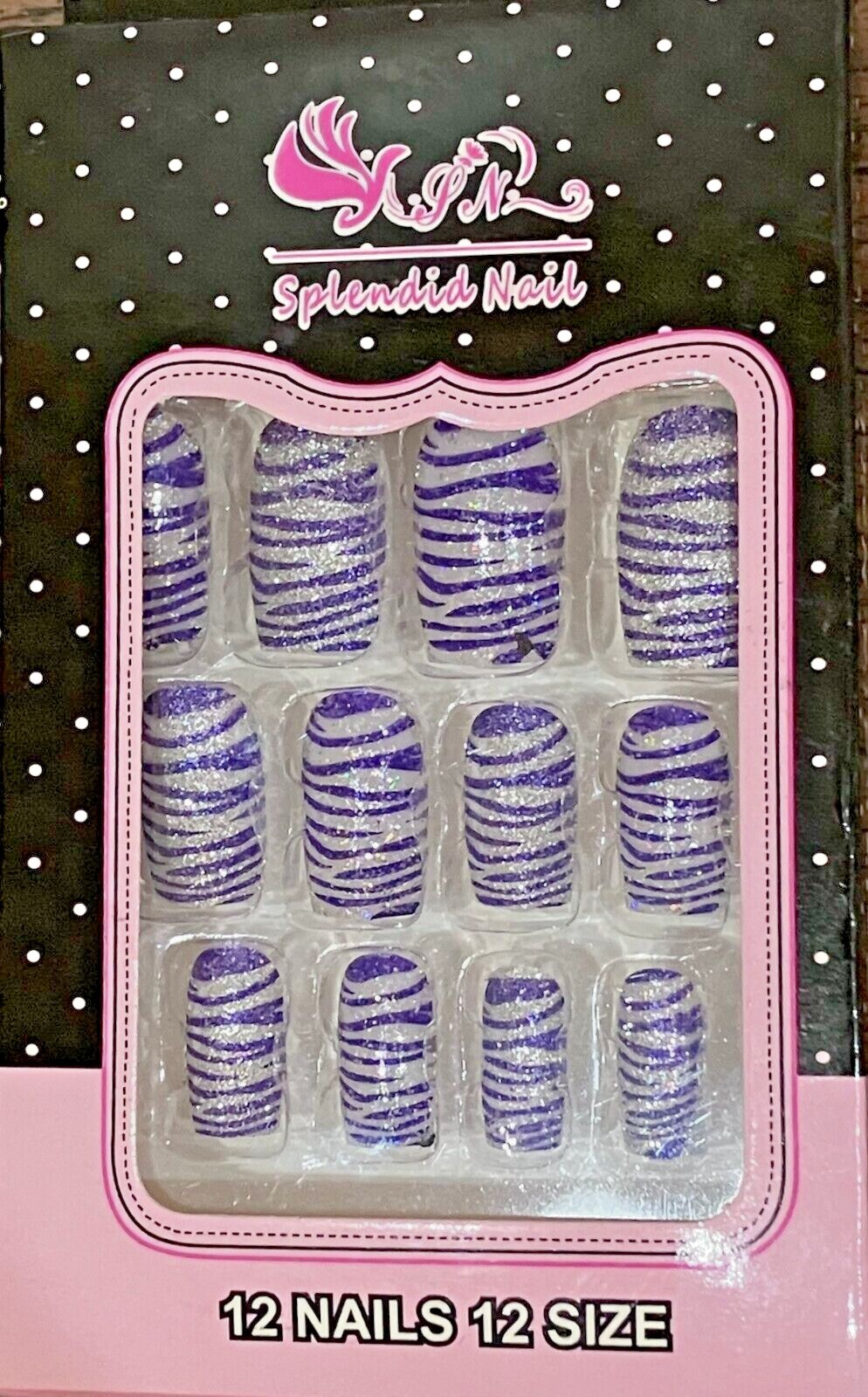 Glitter Fashion Fingernails With BONUS GLUE-Medium Length-Oval Tip-Fashionista