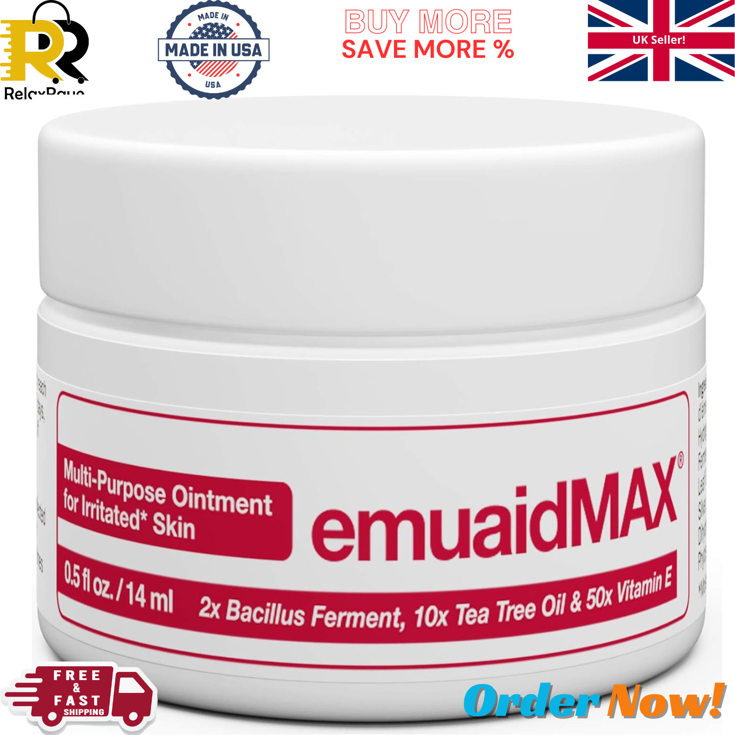 EmuaidMAX Ointment 0.5oz – Multi-Purpose Ointment Free and Fast Shipping UK