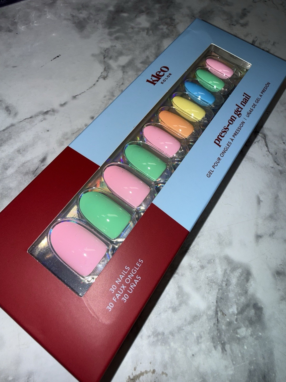 New Kleo Kolor Press-On Gel Nails – Brighter Days- Long Round