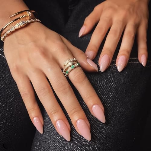 Almond Dusty Pink Press on Nails – 48 Pcs Neutral Thick Almond Dusty Pink