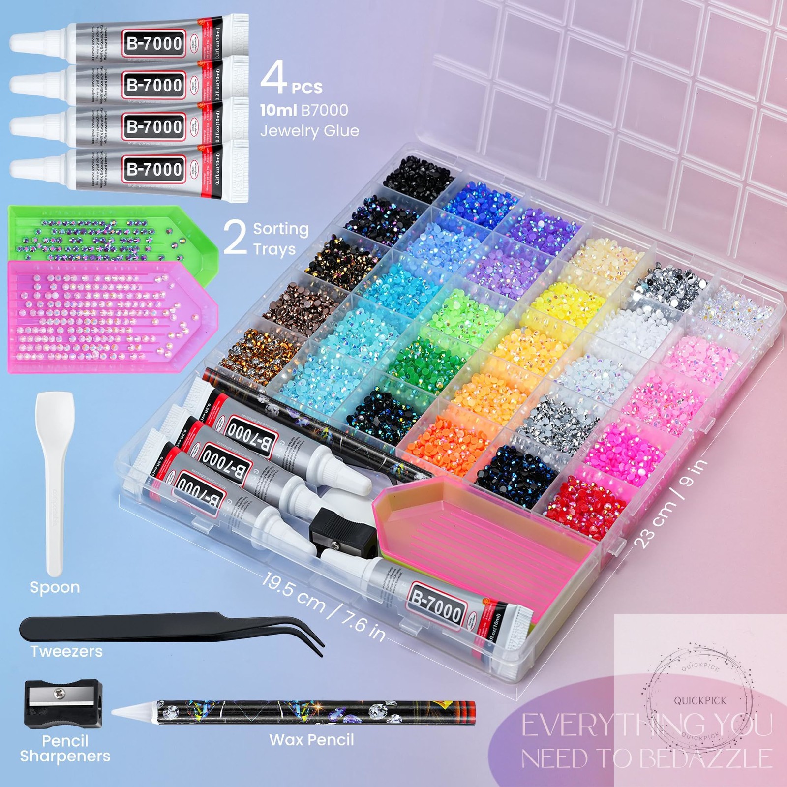 40000 Pcs Resin Jelly Rhinestones Kit, 30 Colors 3mm Flatback Rhinestones with 4