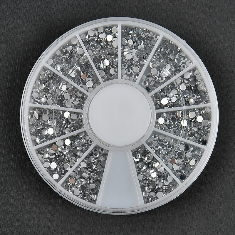 Opalescent Silver Raised Nail Gems Charms – 3000+ Pieces