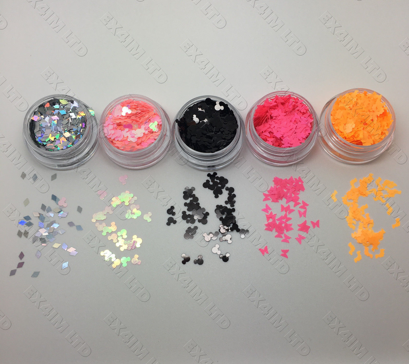 GLITTER Sequins Shape HALLOWEEN Nail Art Decoration MICKEY HOLOGRAPHIC MOUSE 3D