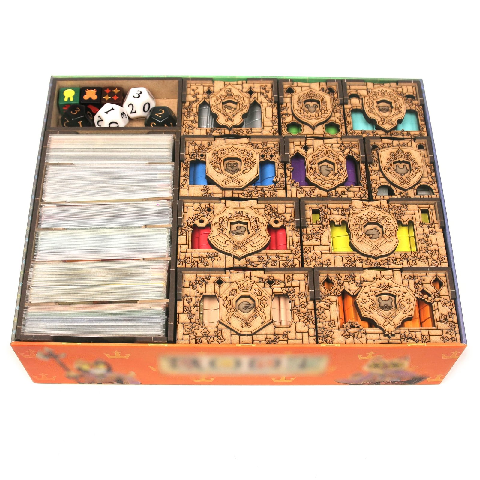 TowerRex Organizer for Root Board Game and Standard, Light Brown, Woodgrain