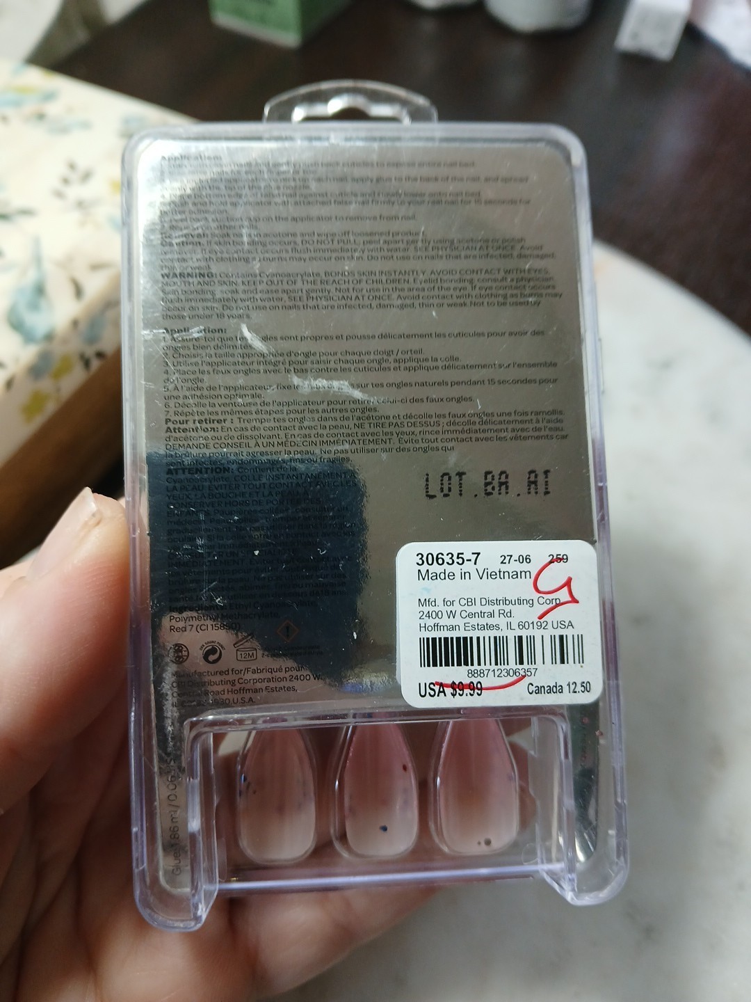 Claire’s Icing Nails Pink Glitter Ombre GLUE ON Stiletto