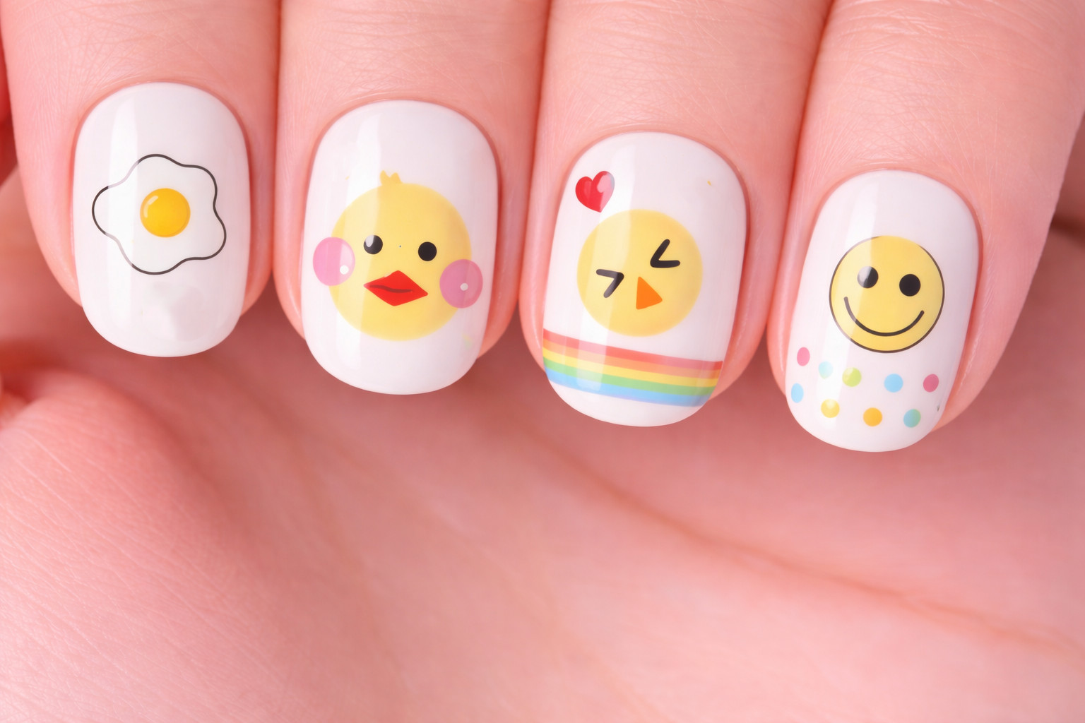Cute Egg Smiley Nail Art Nail Sticker Peel & Stick-50 Decals
