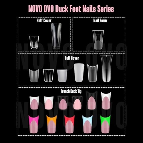XXL Long Duck Feet Nail Tips Half Cover XXL half cover duck nail tips 308 pcs
