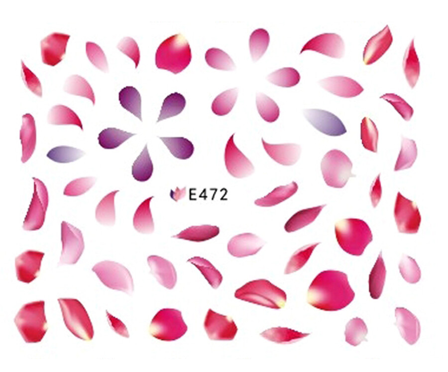 Nail Art 3D Decal Stickers pink lilac petals E472