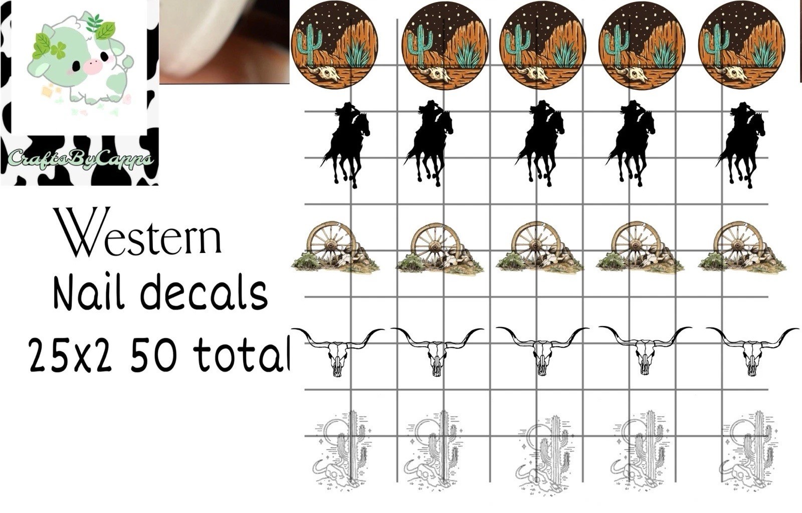 Western Waterslide Decals For Nails, Hot Wheels, Etc Set Of 50 KC