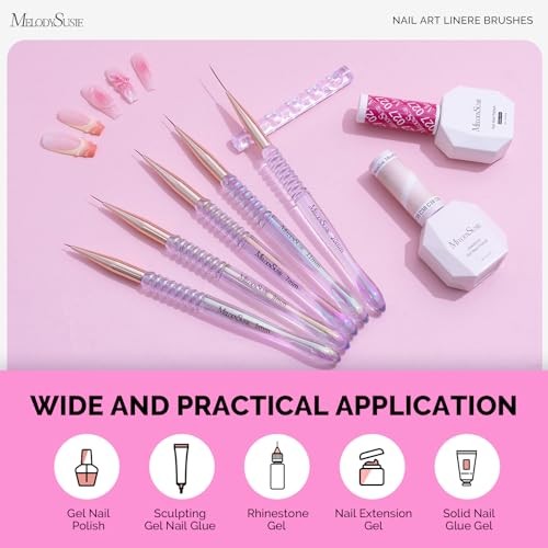 5pcs Nail Art Liner Brushes Set Synthetic Fiber Gel Polish Painting Pen Holder