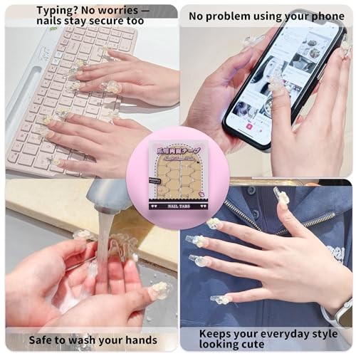 Sun&Beam Jelly Nail Tabs for Press-On Nails, 0.3mm Thin, Waterproof, 600pcs