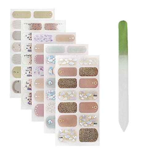 70 Pcs 5 Sheets Full Nail Wraps Pure Color Nail Polish Strips Stickers 13
