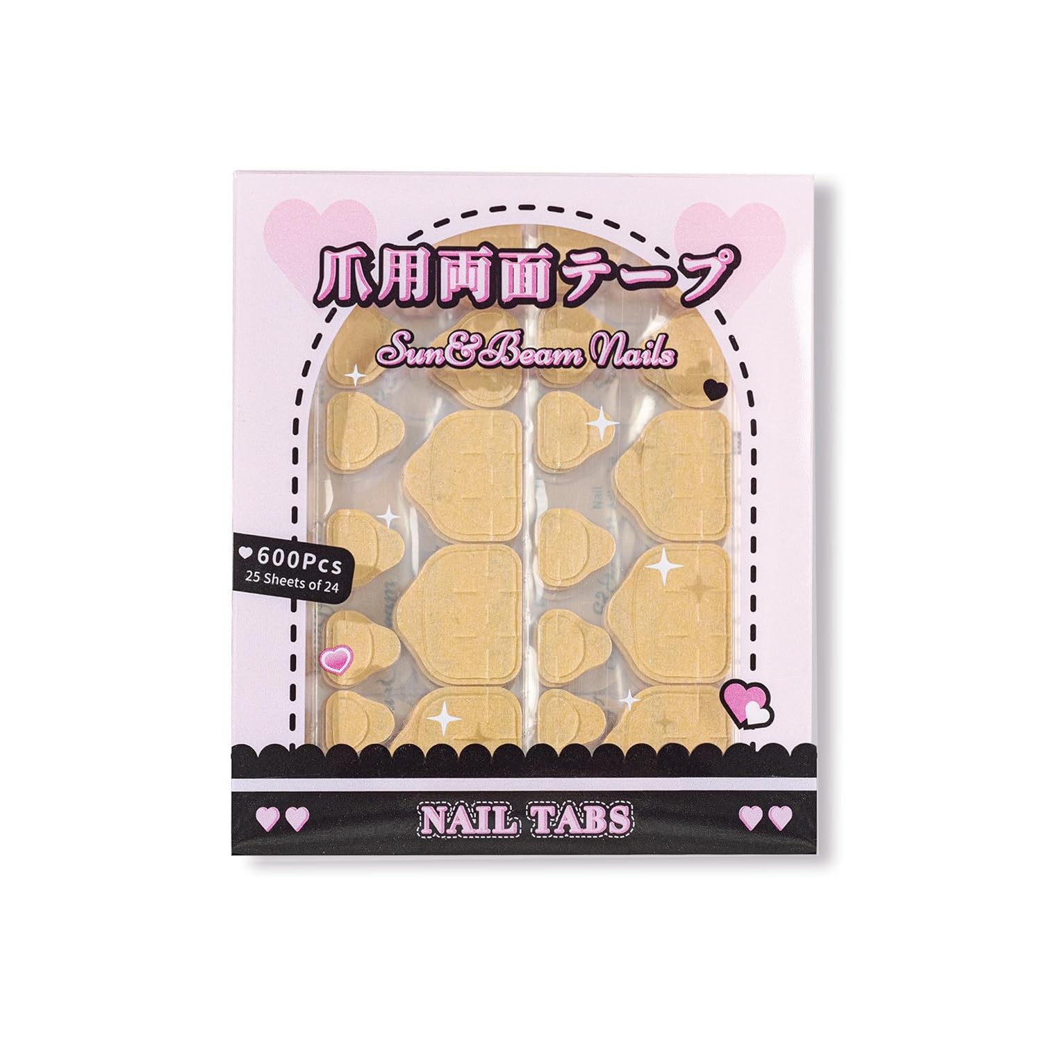 Sun&Beam Jelly Nail Tabs for Press-On Nails, 0.3mm Thin, Waterproof, 600pcs