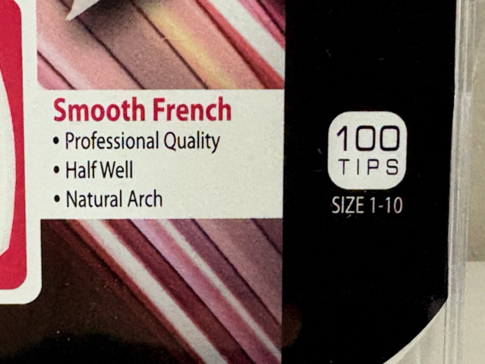 New SMOOTH FRENCH MANICURE Nail Tips NATURAL Half Well 100 Tips 1 Box (SH8)