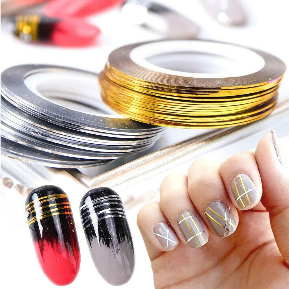 Silver Nail Striping Tape Nail Art Self Long Lasting PVC Easy Apply Stylish Roll