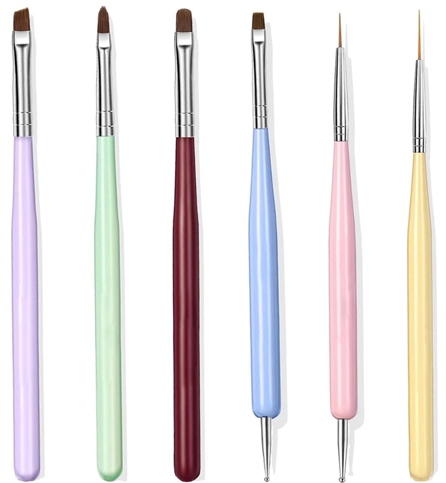 Nail Art Brushes Multi-Size Dotting Pens for DIY Art with Nail Polish Brush