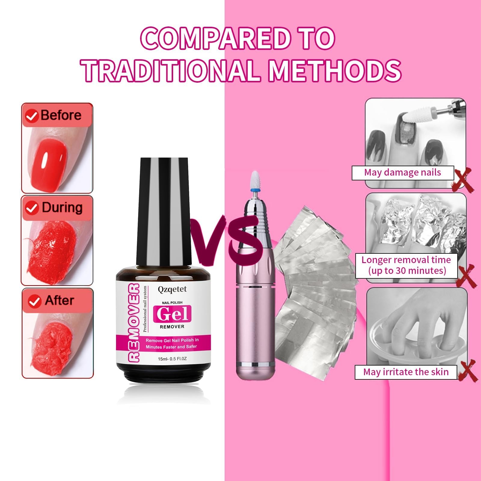 Qzqetet Gel Nail Polish 0.5 Fl Oz (Pack of 1), Remover & Tools
