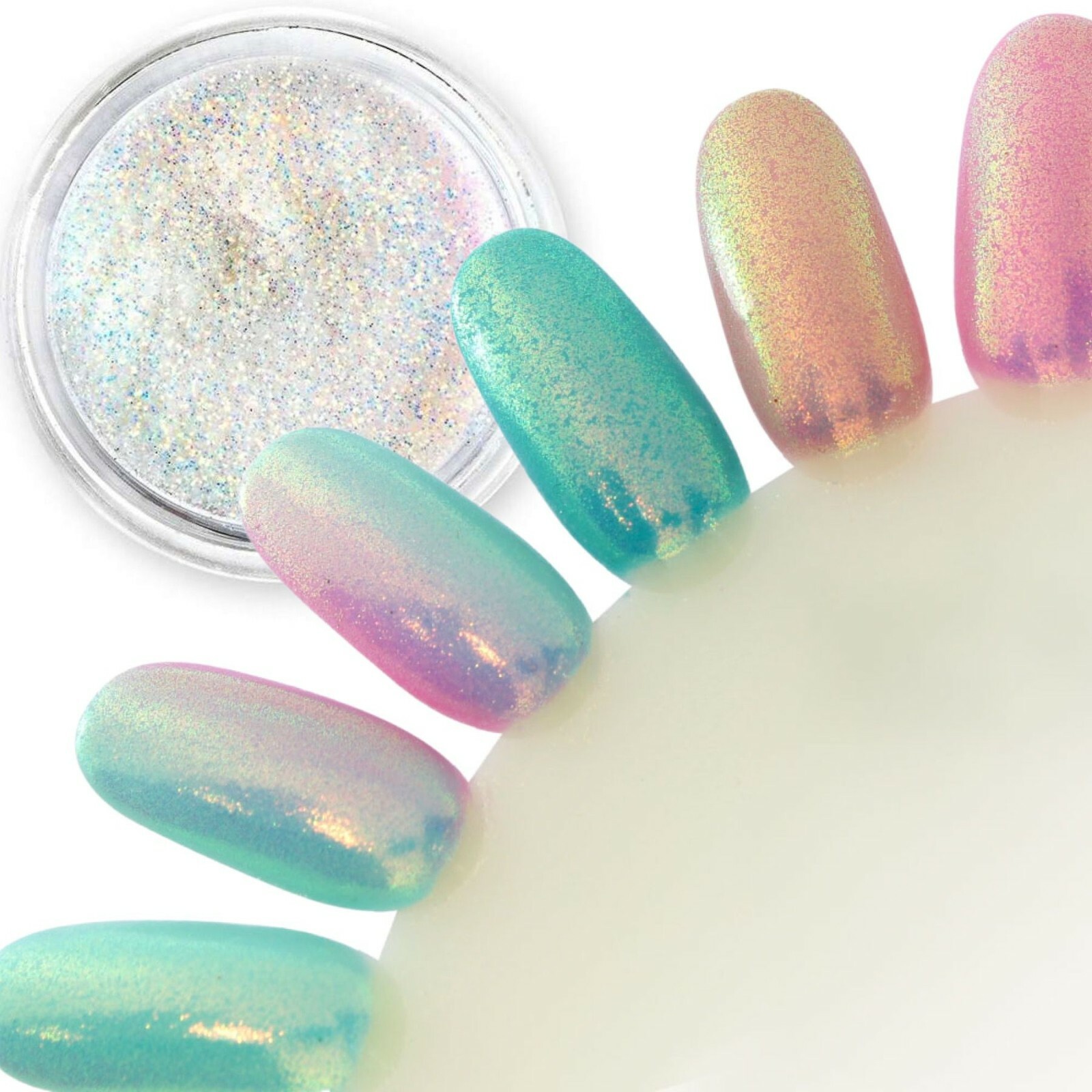 Nail Glitter Powder Mermaid Effect Colours Iridescent Craft Shimmer Unicorn