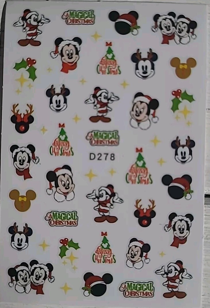 Disney, Mickey Mouse, Magical Christmas Holiday, Nail Art Stickers