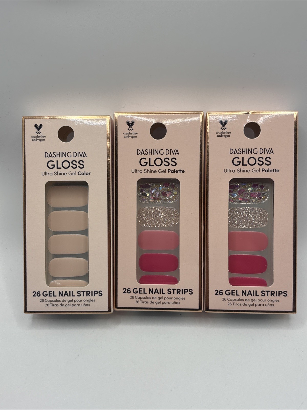 Dashing Diva Gloss Ultra Shine Gel Palette- 26 Gel Nail Strips PALM BEACH NIB
