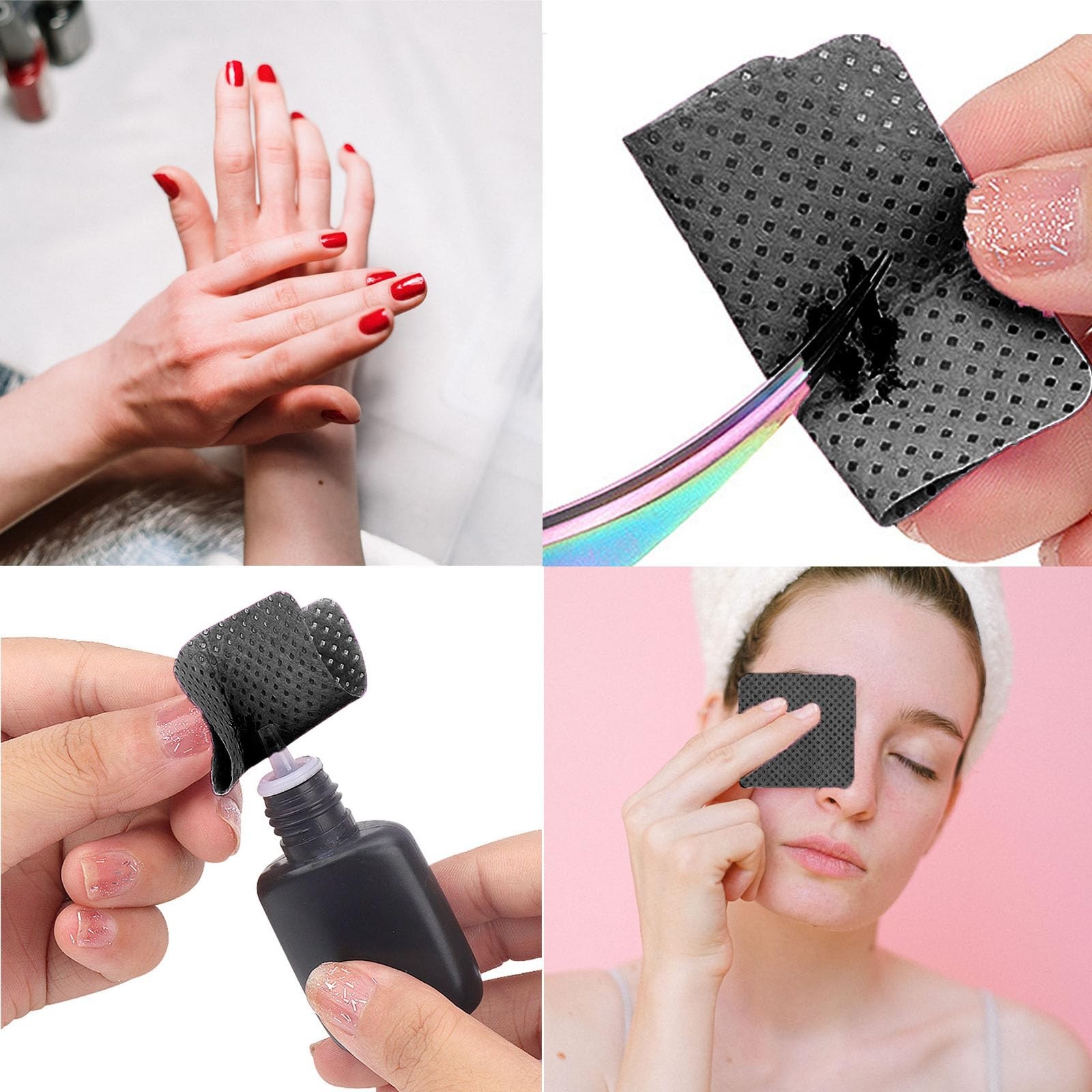 1200PCS Nail Wipes, Lint Free Wipes 1.97 Inch x Inch, Black