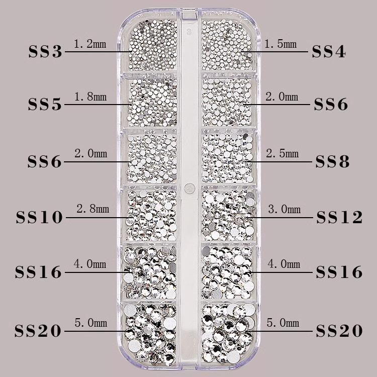 Nail Glitter & Sequin Set, 12-Compartment Box with Assorted Sizes Shapes for Art