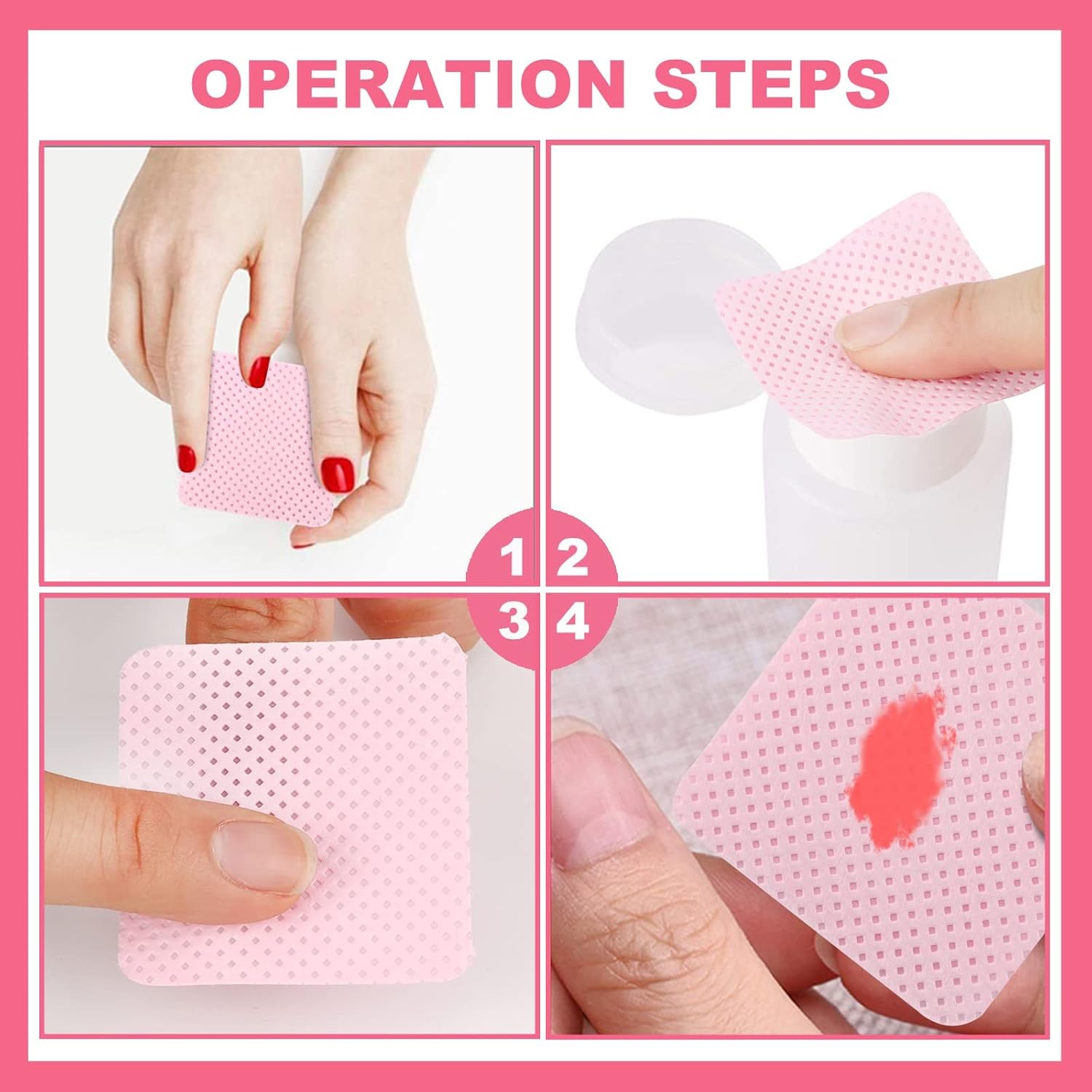 Lint Nail Wipes, Non-Woven Fabric Dry Nail Prep Wipes,