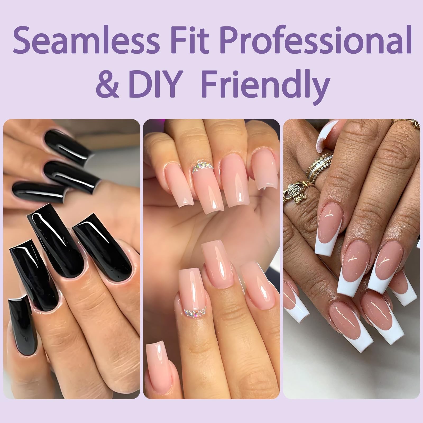 Long Press on Nails Square, 576PCS Square Press on Nails Long Fake Nails Full…