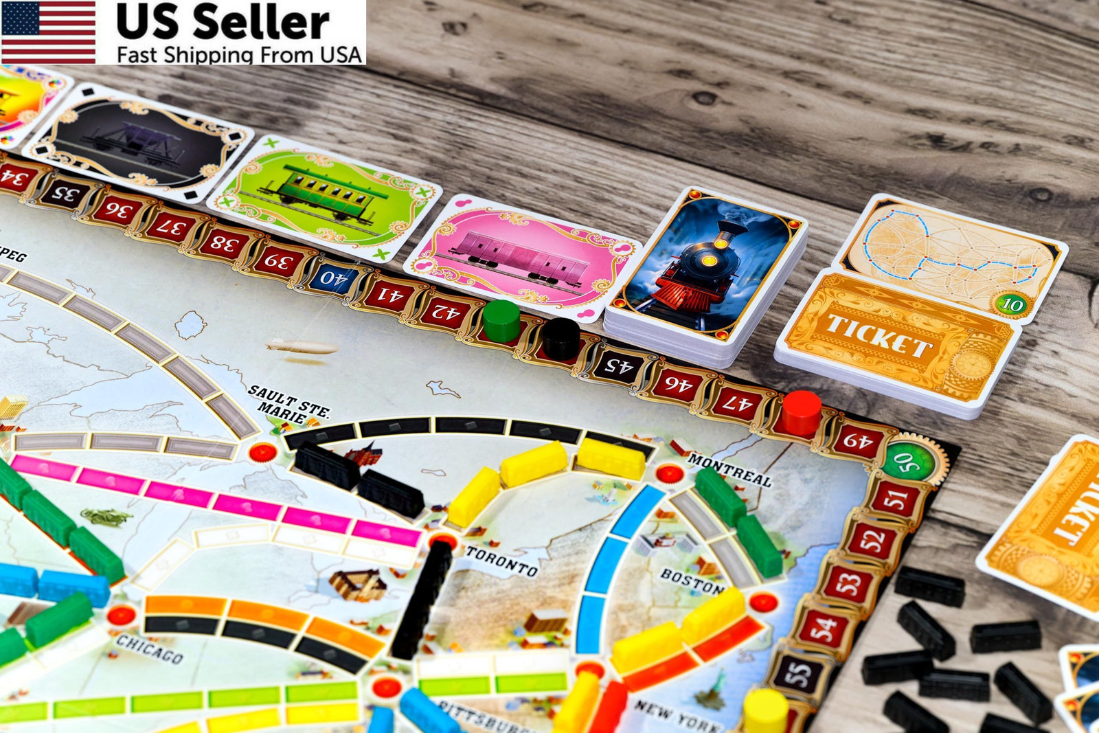 Asmodee Ticket to Ride Board Game 2025 Refresh Cross-Country Adventure FROM USA