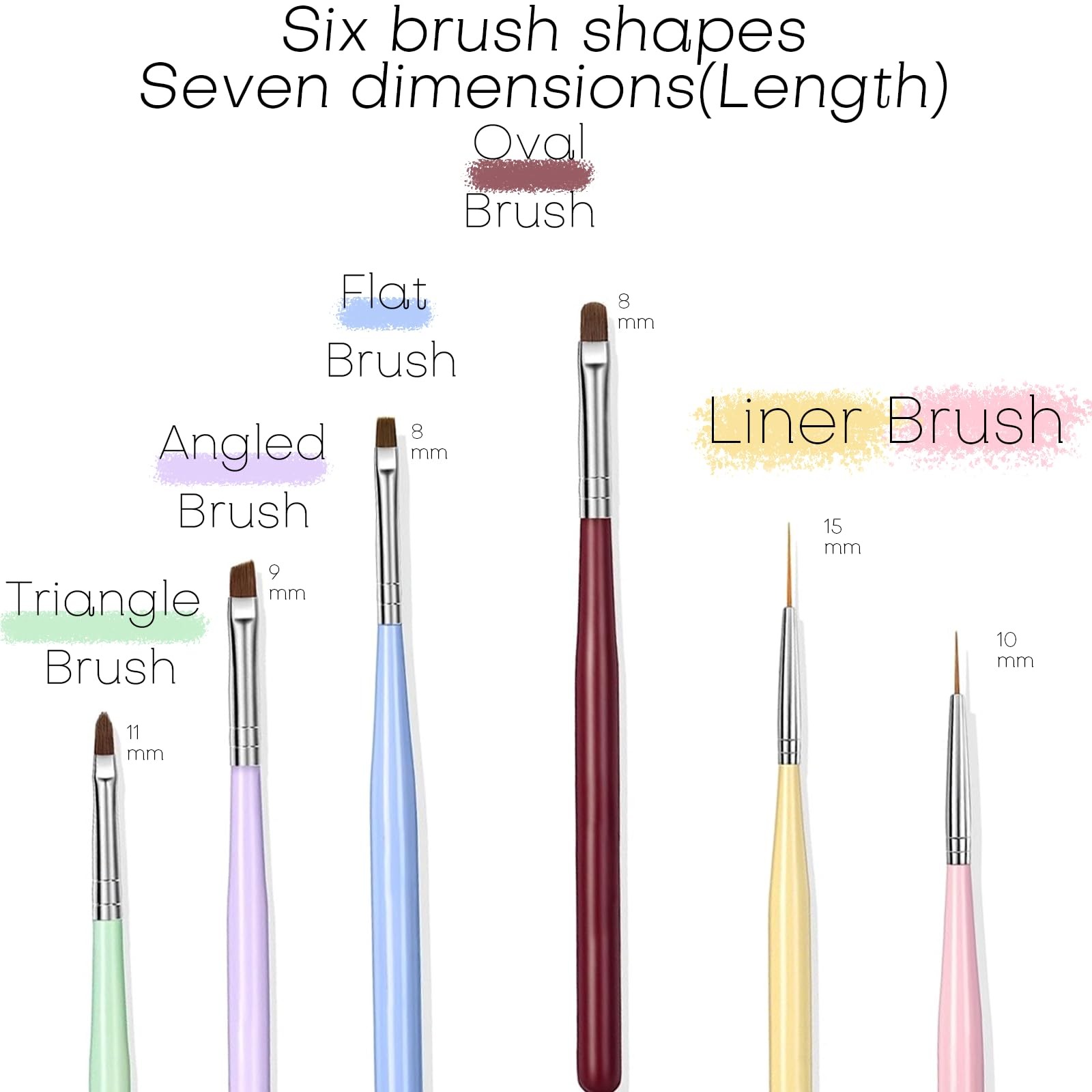 Nail Art Brushes Multi-Size Dotting Pens for DIY Art with Nail Polish Brush